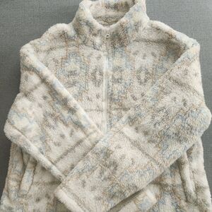 Lucky Brand Cream and Blue Turtleneck Sweater